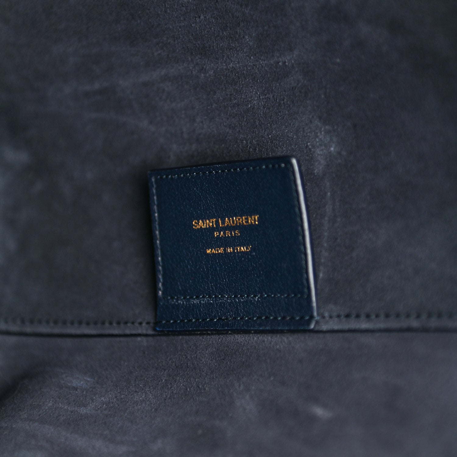 Saint Laurent Calfskin Large Shopping Tote Deep Marine 7 of 11