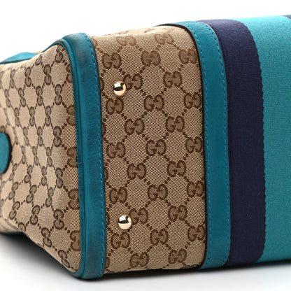Gucci Monogram Vintage Web Medium Boston Teal 7 of 9