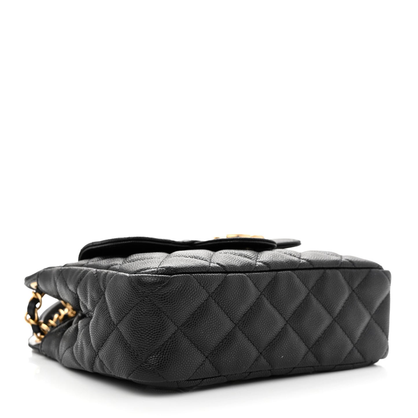 Caviar Quilted Small Wavy CC Hobo Black