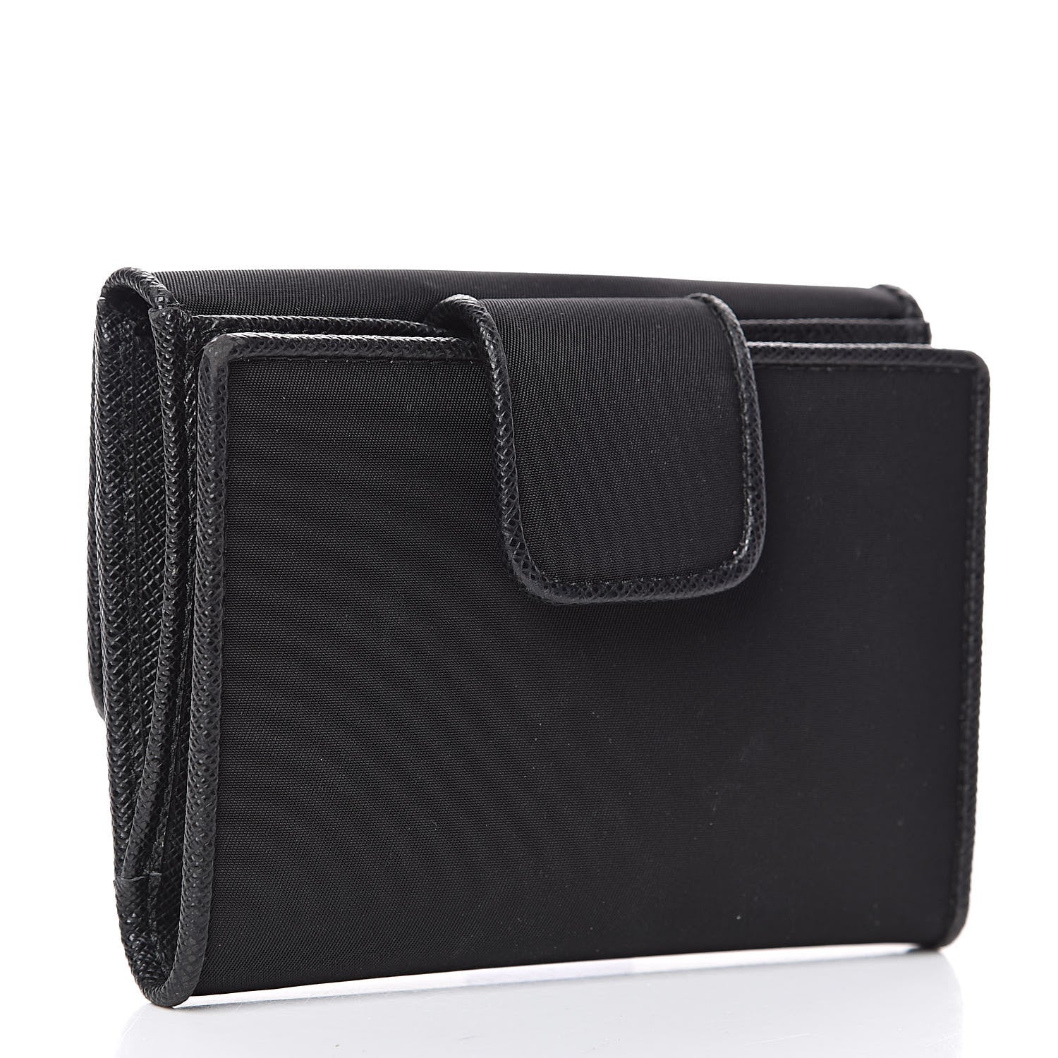 Prada Tessuto Nylon Vela Saffiano Wallet Black 3 of 11