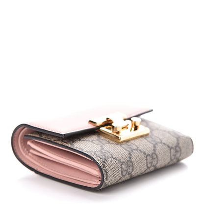 Gucci GG Supreme Monogram Calfskin Padlock Wallet Beige Perfect Pink 4 of 7