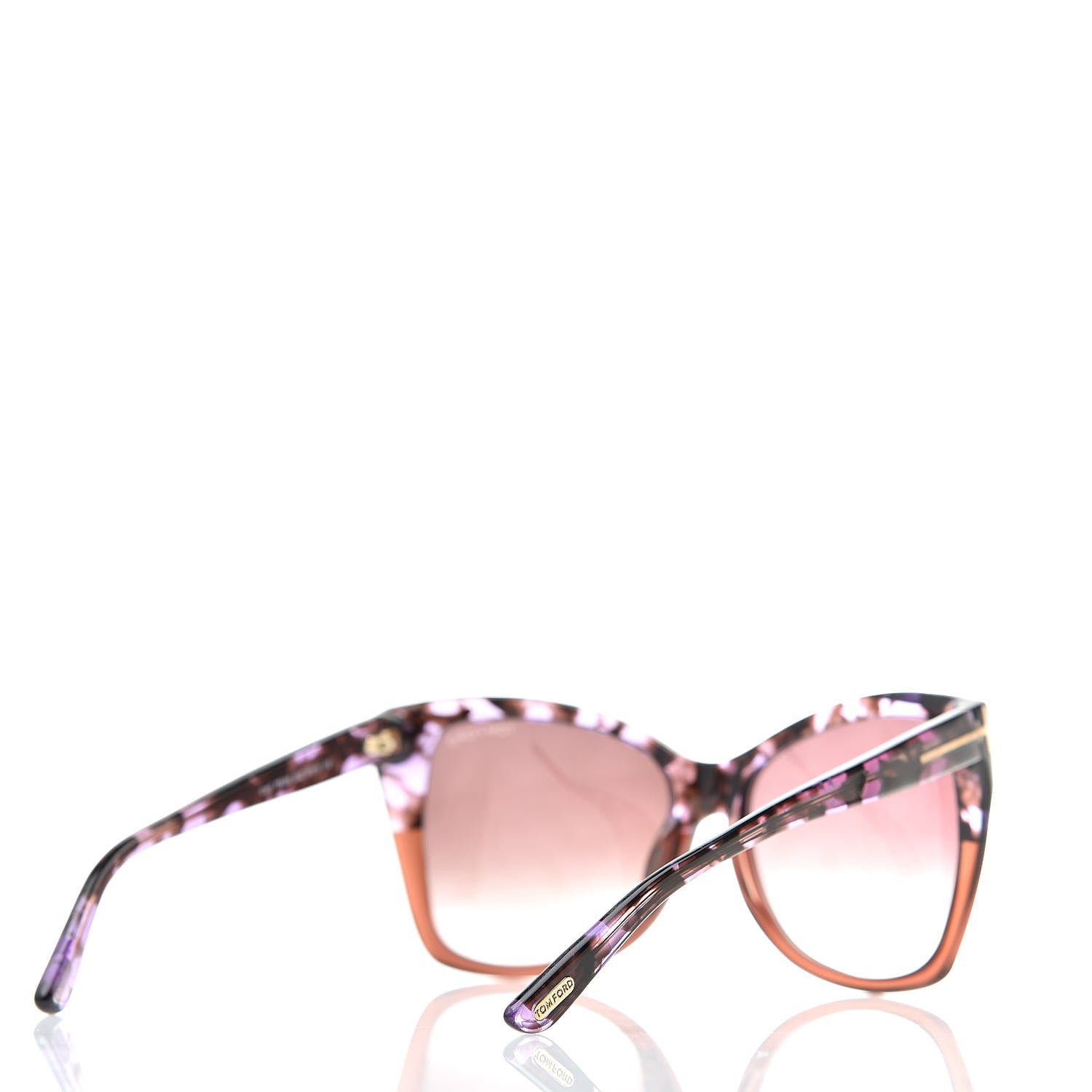 Tom Ford Carli Oversize Square Cateye Sunglasses TF295 Havana Purple 4 of 8