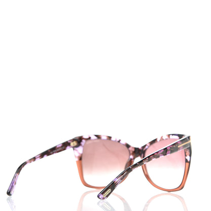 Tom Ford Carli Oversize Square Cateye Sunglasses TF295 Havana Purple 4 of 8