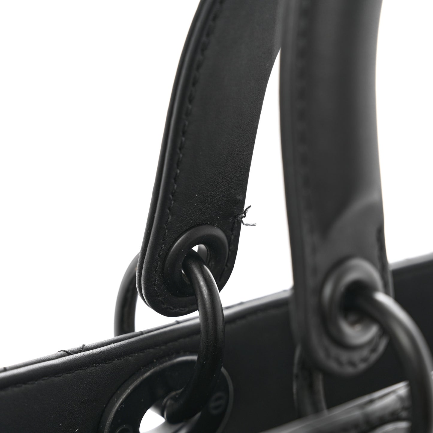 Ultra Matte Calfskin Cannage Large Lady Dior Black