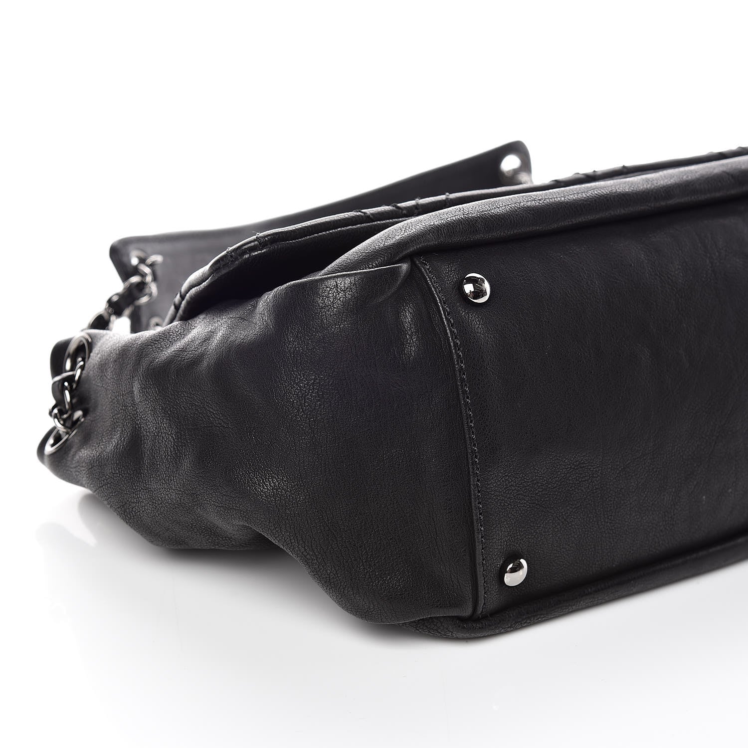 Chanel Calfskin Diamond Stitch Accordion Flap Black 8 of 9