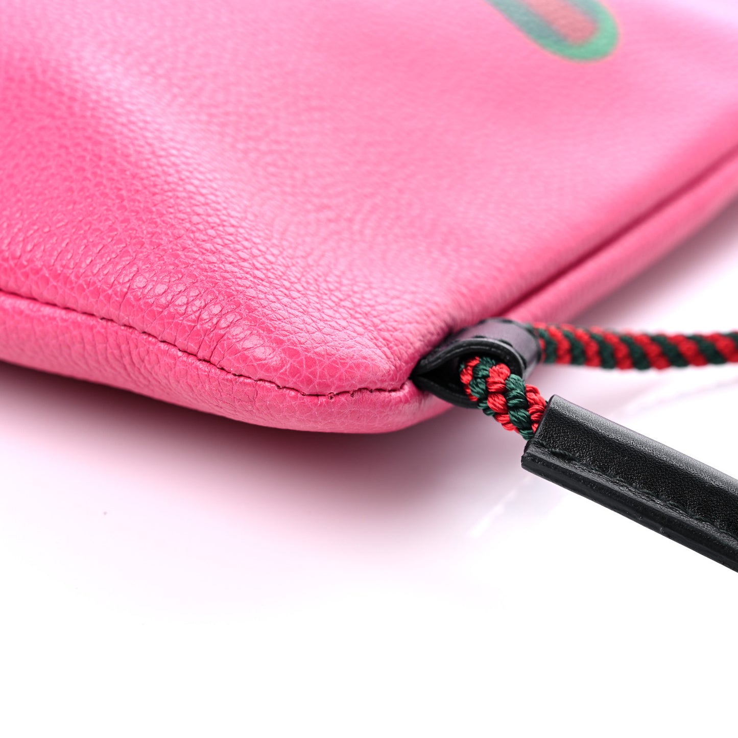 Grained Calfskin Logo Drawstring Backpack Box Pink Green Black