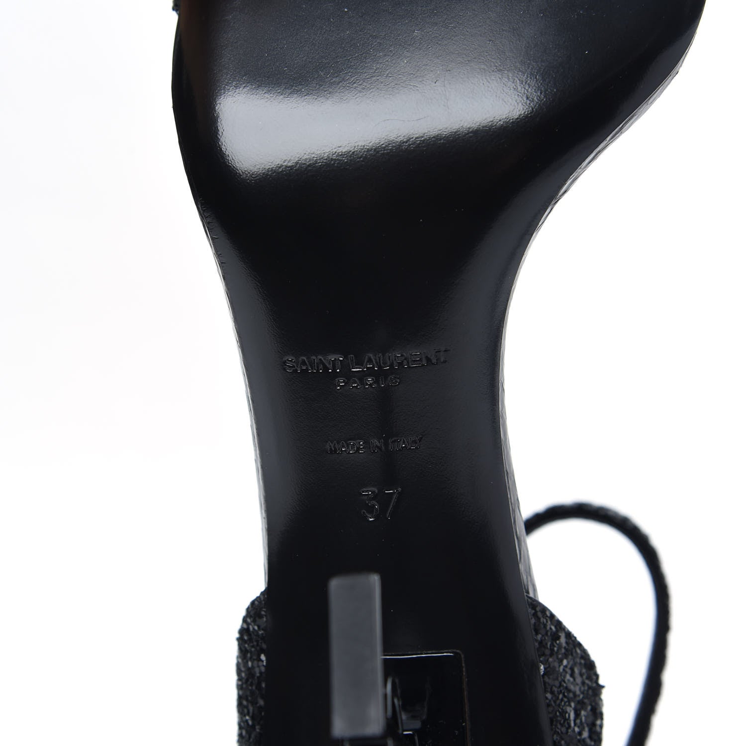 Saint Laurent Glitter Opyum 85 Sandals 37 Black 7 of 8