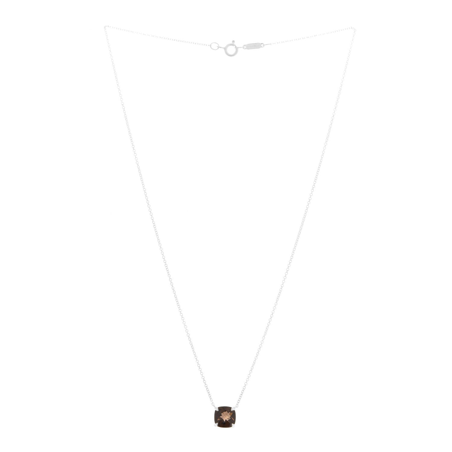 Tiffany Sterling Silver Smoky Quartz Sparklers Pendant Necklace 3 of 6