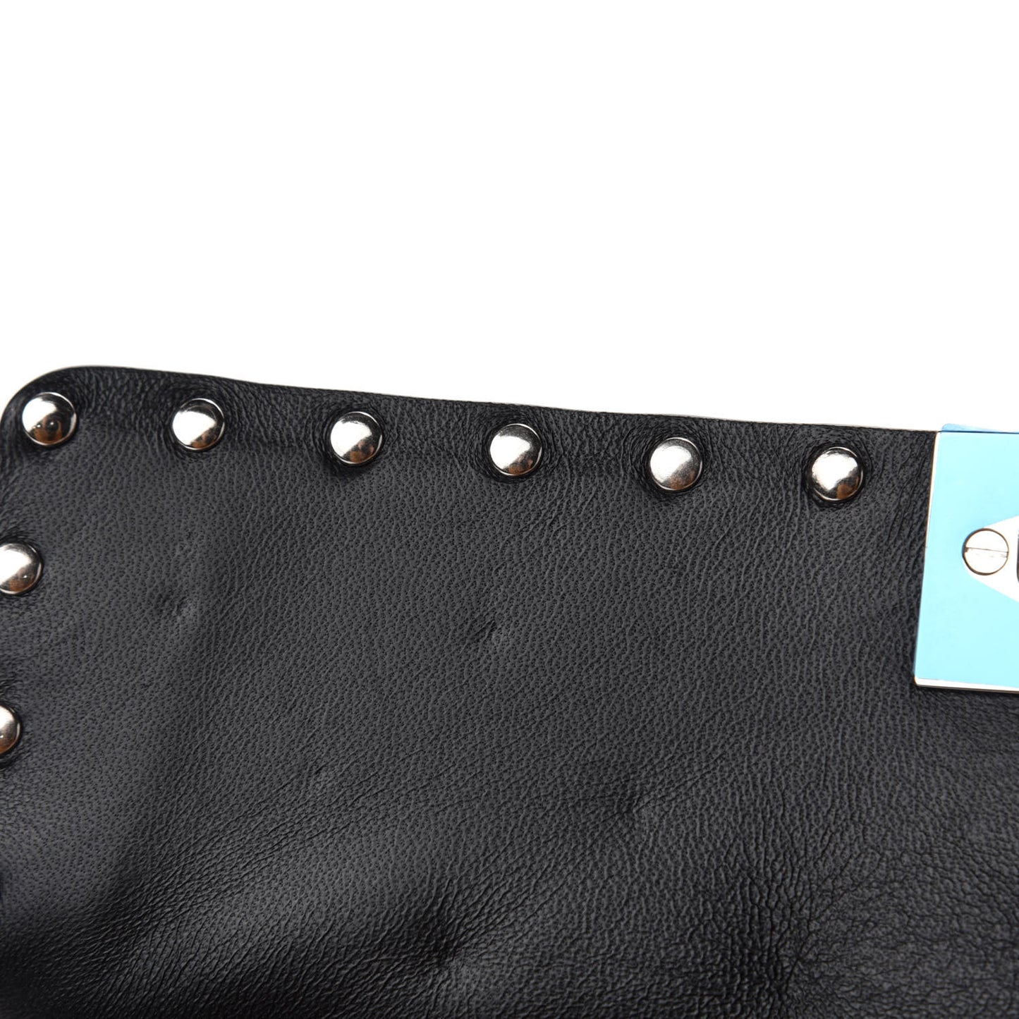 Metallic Nappa Medium Rockstud Spike Shoulder Bag Silver