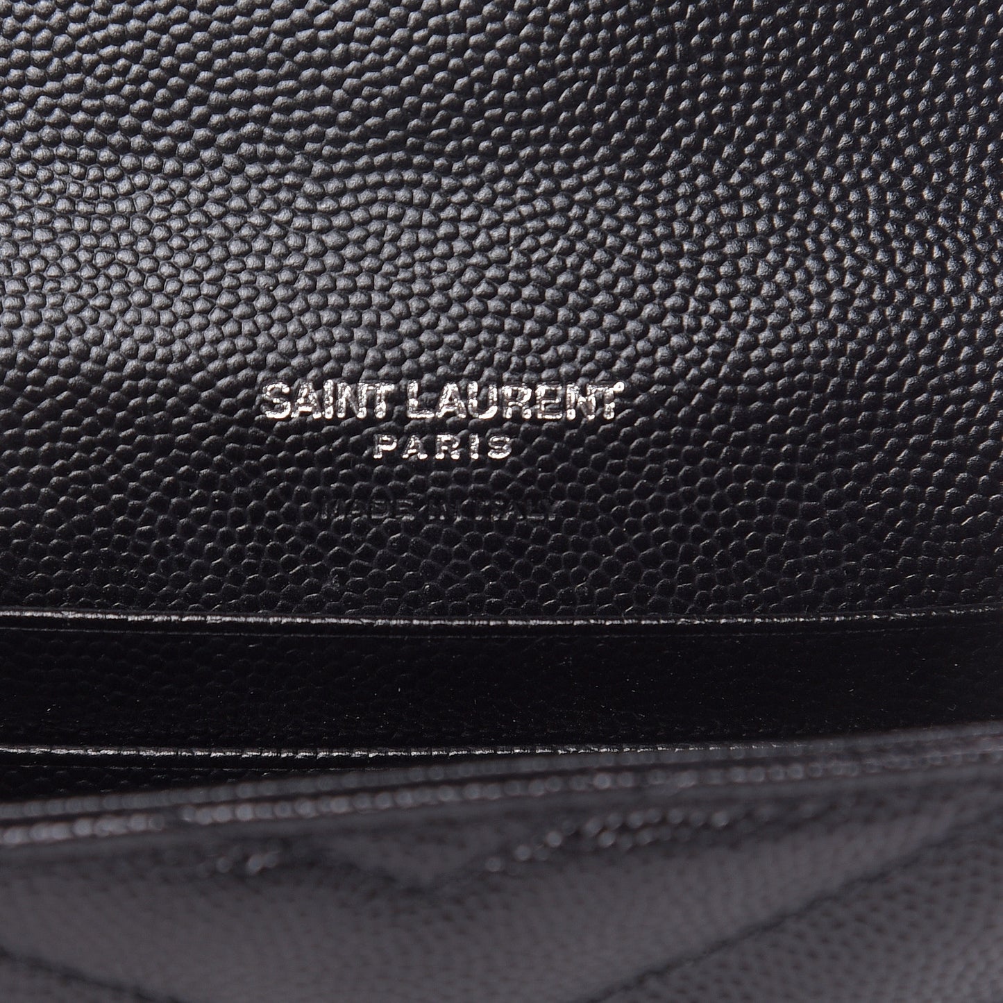 Grain De Poudre Matelasse Chevron Small Monogram Envelope Wallet Black