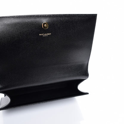 Saint Laurent Grain De Poudre Classic Monogram Clutch Black 5 of 7