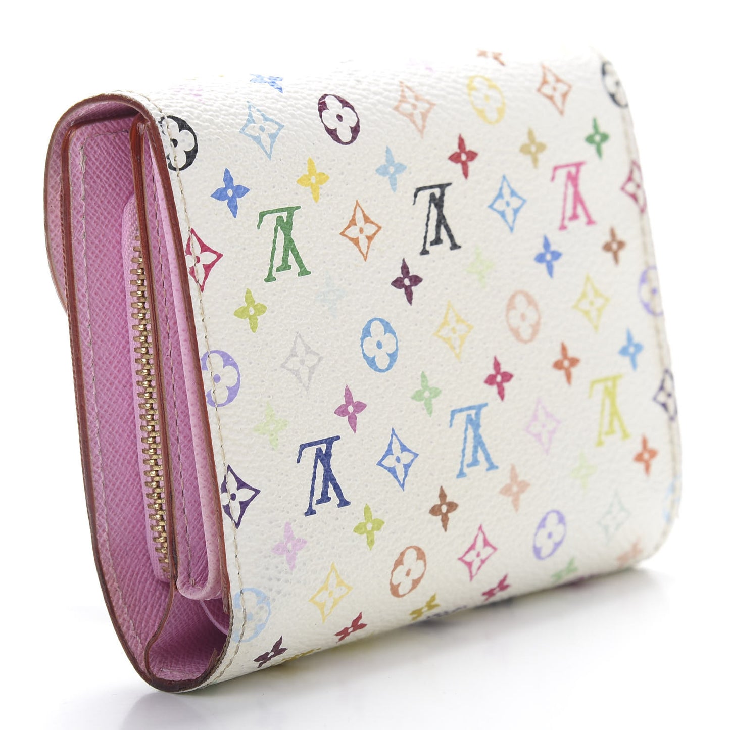 Monogram Multicolor Joey Wallet White Litchi