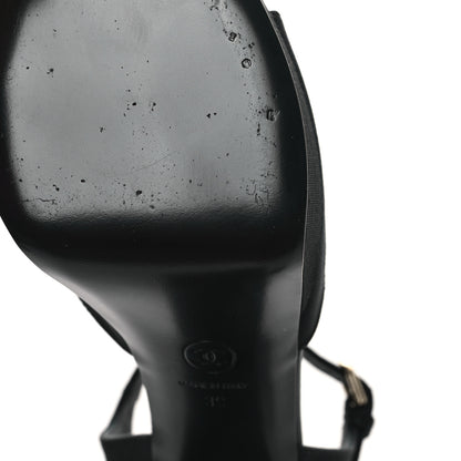 Chanel Grosgrain Platform Sandals 39 Black 10 of 11