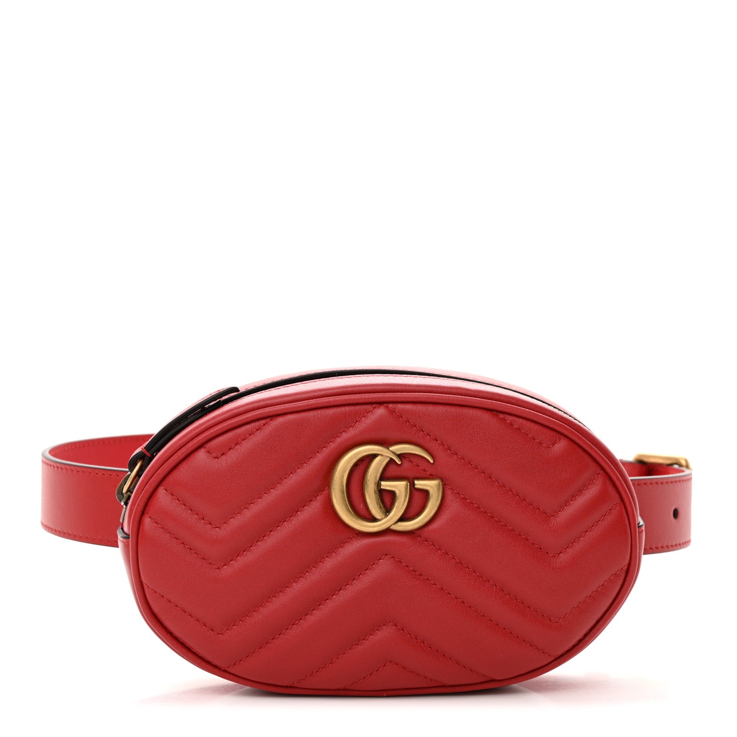 Calfskin Matelasse GG Marmont Belt Bag 75 30 Hibiscus Red