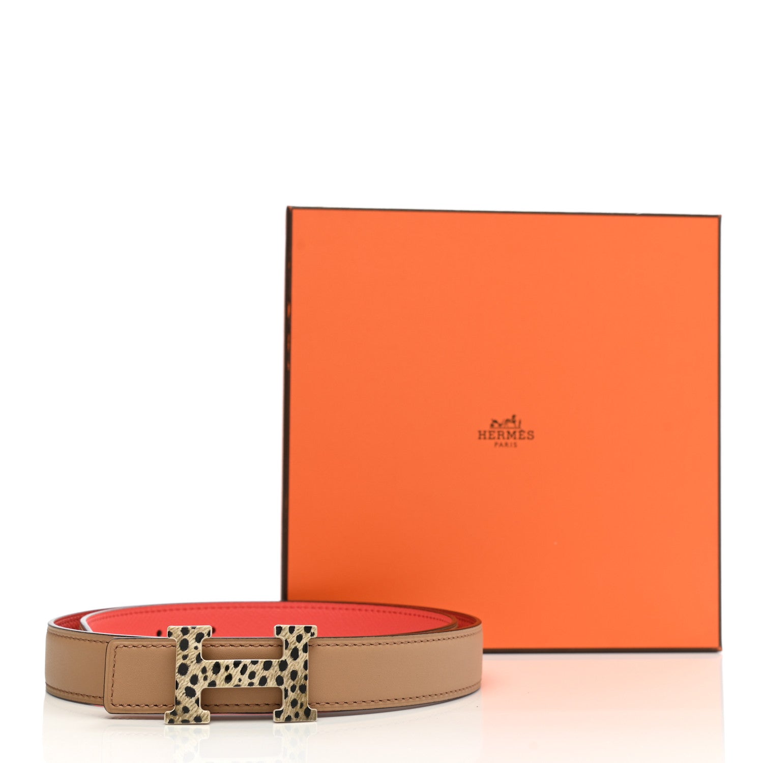 Hermes Swift Epsom Enamel 24mm Mini Constance Reversible Belt 90 Chai Rose Jaipur 6 of 6