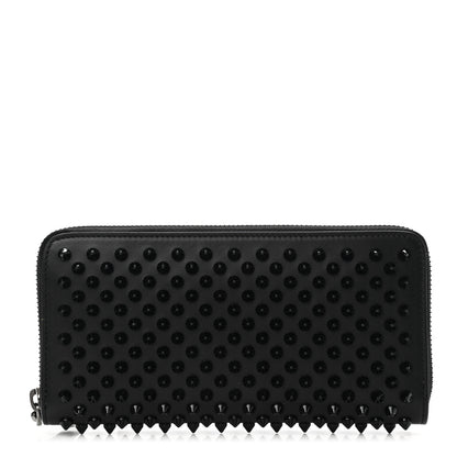Christian Louboutin Calfskin Panettone Spiked Zip Around Wallet Black 1 of 7