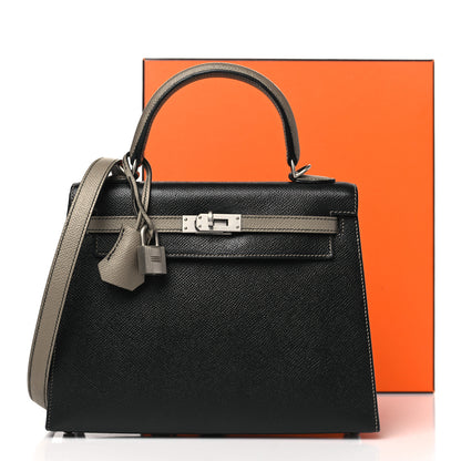 Hermes Epsom Horseshoe Kelly Sellier 25 Black Gris Asphalte 13 of 13