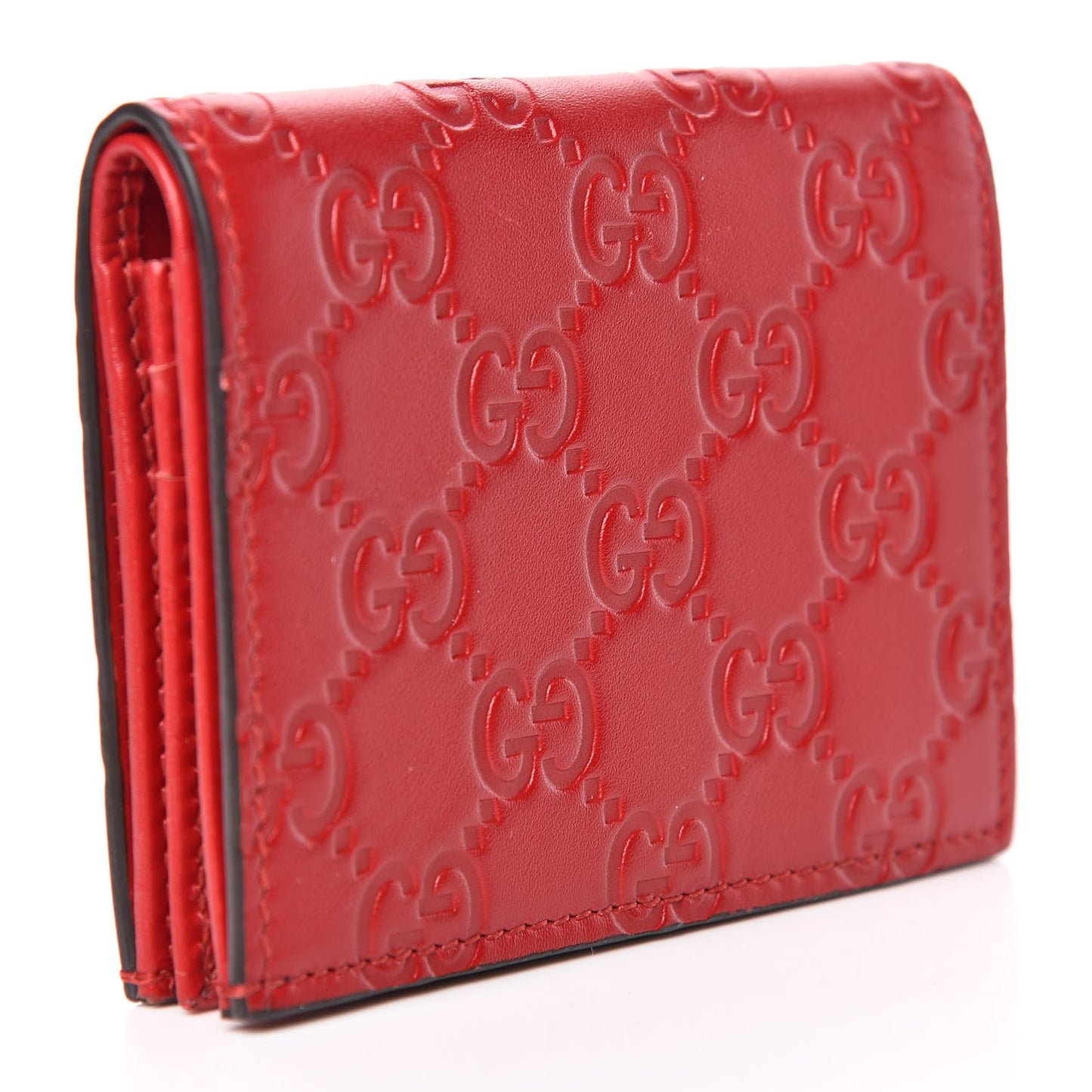 Guccissima Card Case Wallet Red