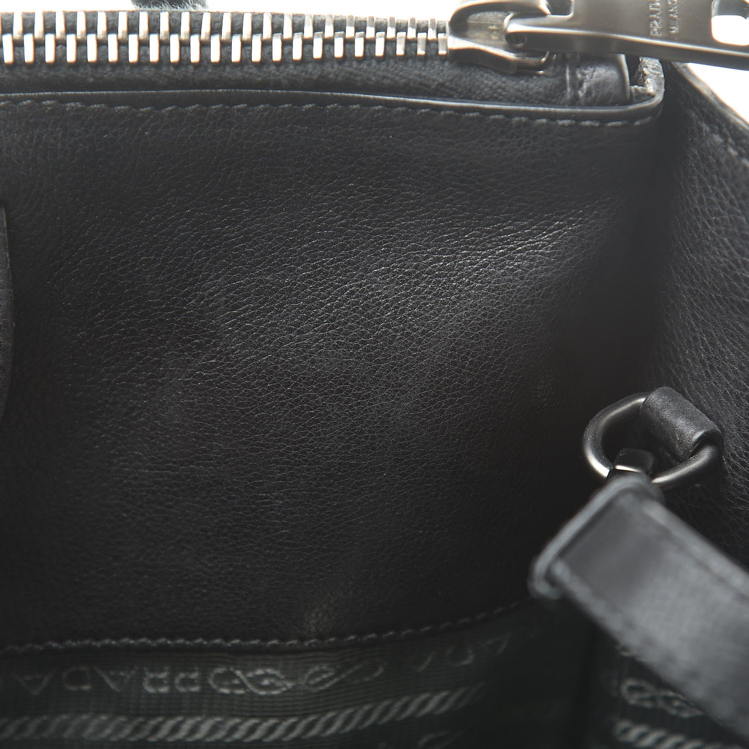 Prada Glace Calf Small Twin Pocket Tote Black 15 of 25
