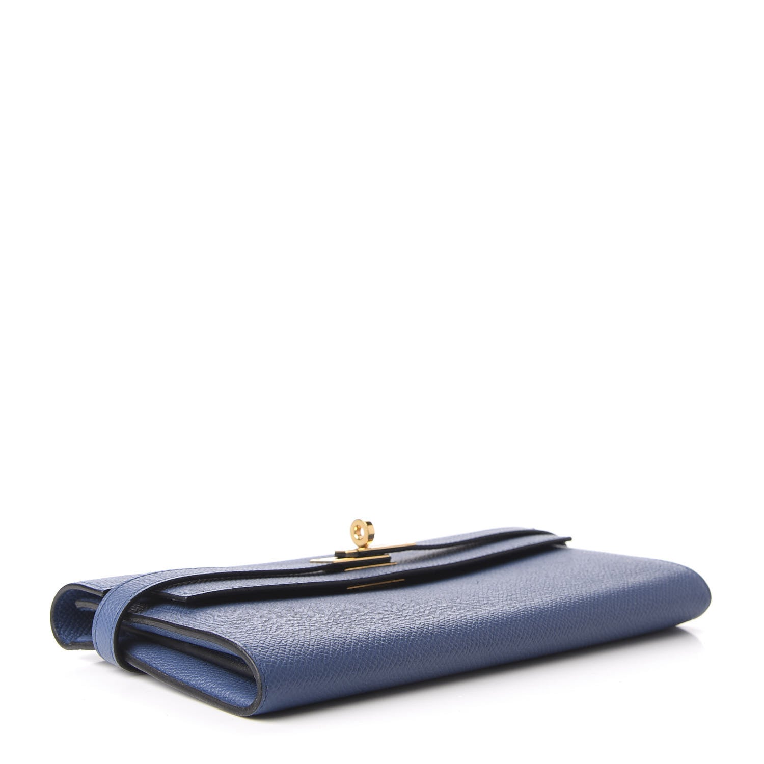 Hermes Epsom Kelly Longue Wallet Blue Agate 4 of 10