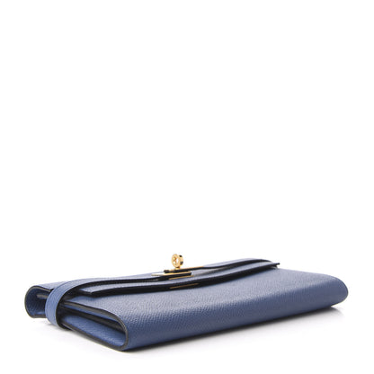 Hermes Epsom Kelly Longue Wallet Blue Agate 4 of 10