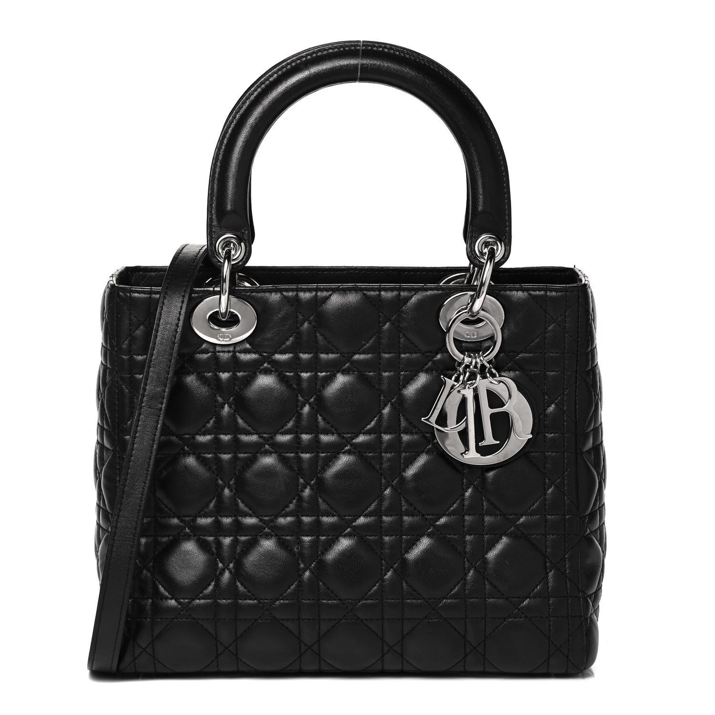 Lambskin Cannage Medium Lady Dior Black