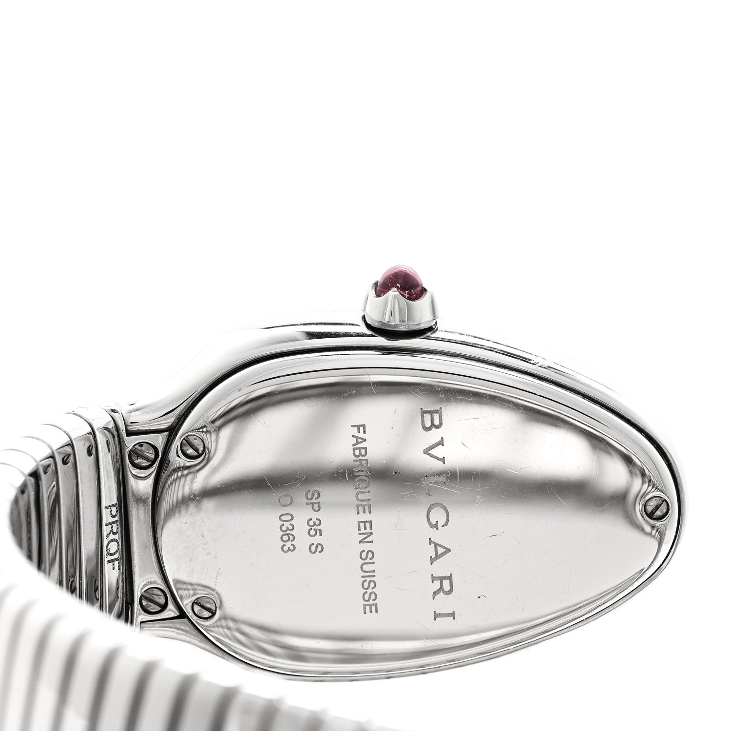 Bulgari Stainless Steel Diamond Bezel 35mm Serpenti Tubogas Double Spiral Quartz Watch 4 of 5