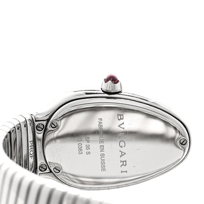 Bulgari Stainless Steel Diamond Bezel 35mm Serpenti Tubogas Double Spiral Quartz Watch 4 of 5