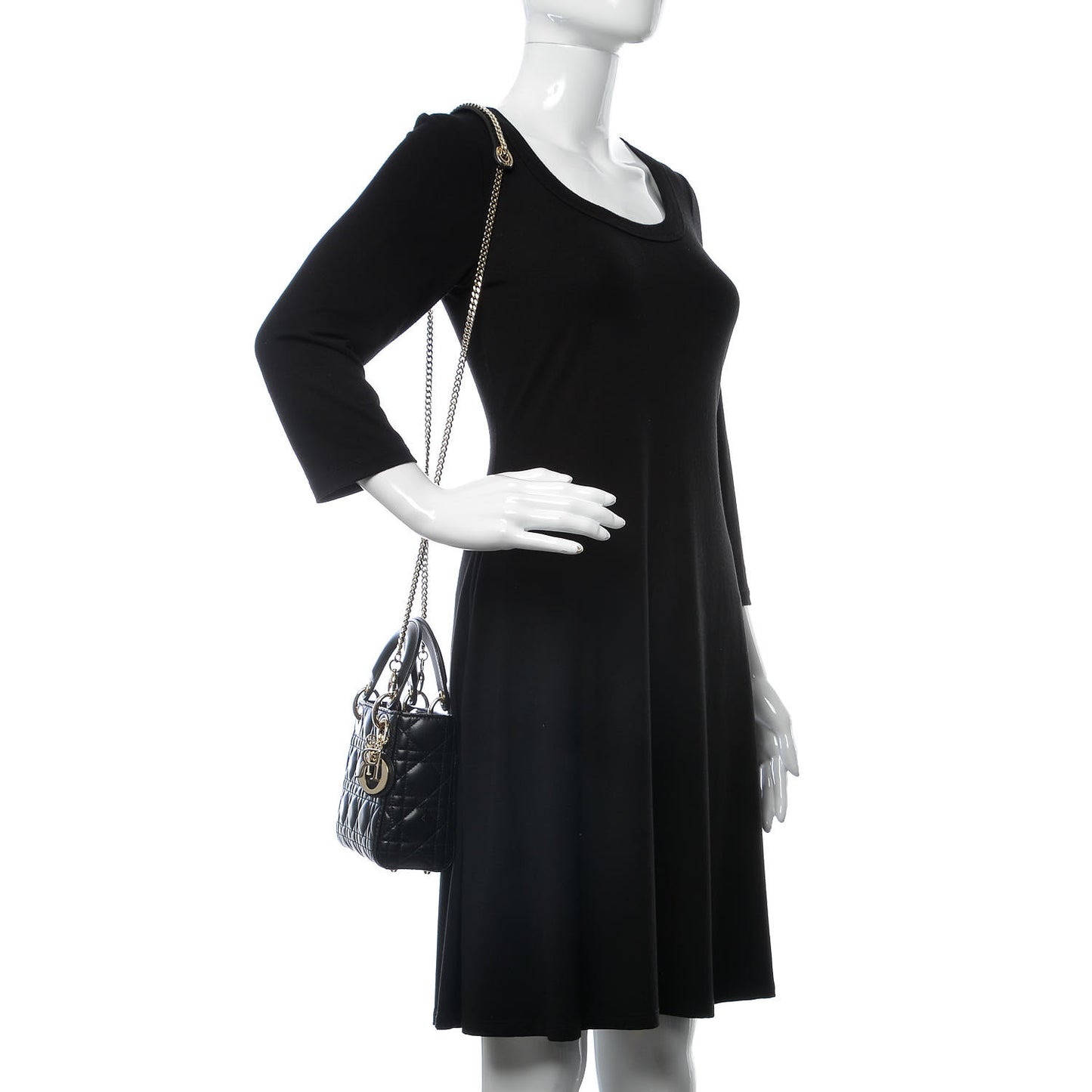 Lambskin Cannage Mini Lady Dior Black
