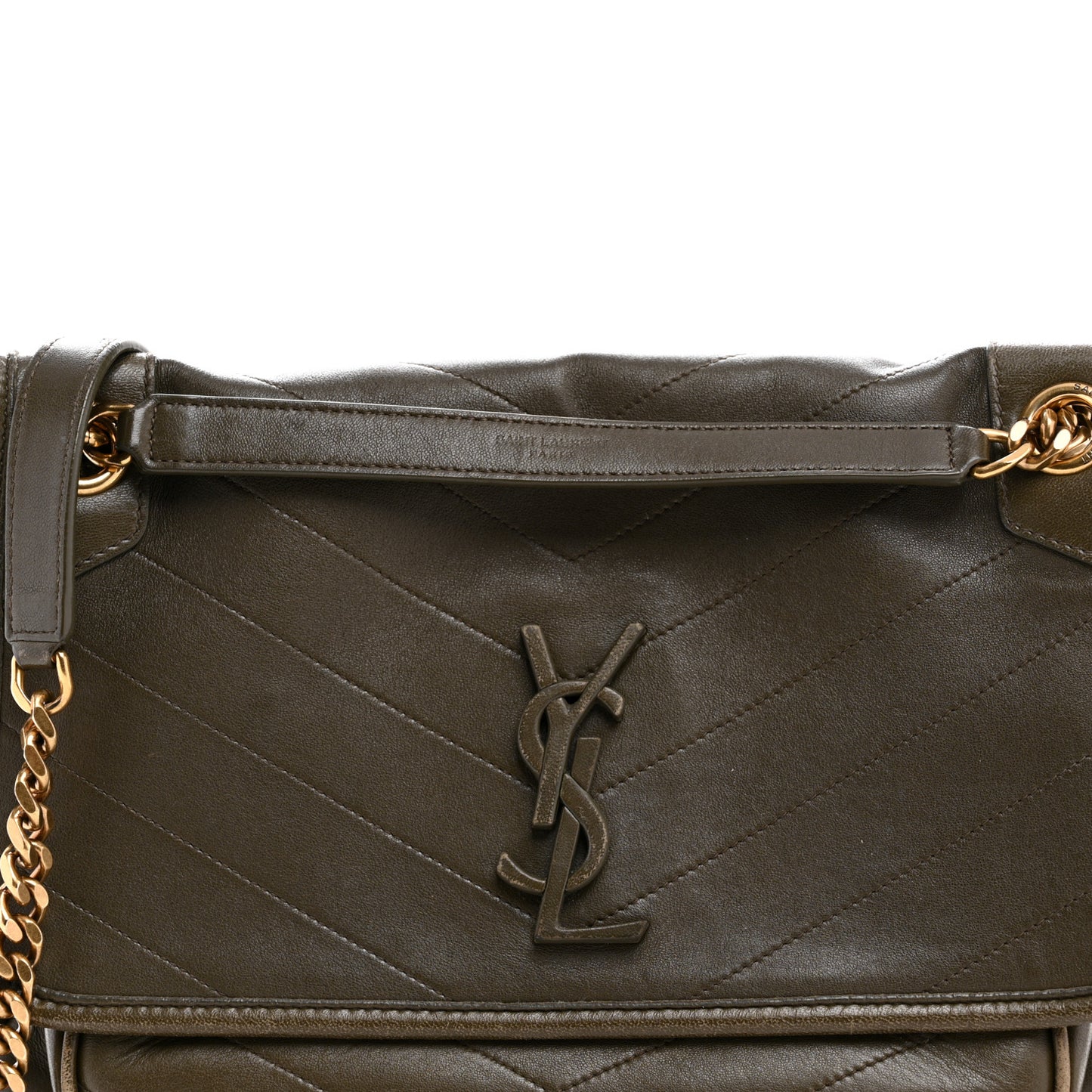 Lambskin Matelasse Monogram Medium Niki Chain Satchel Seawood
