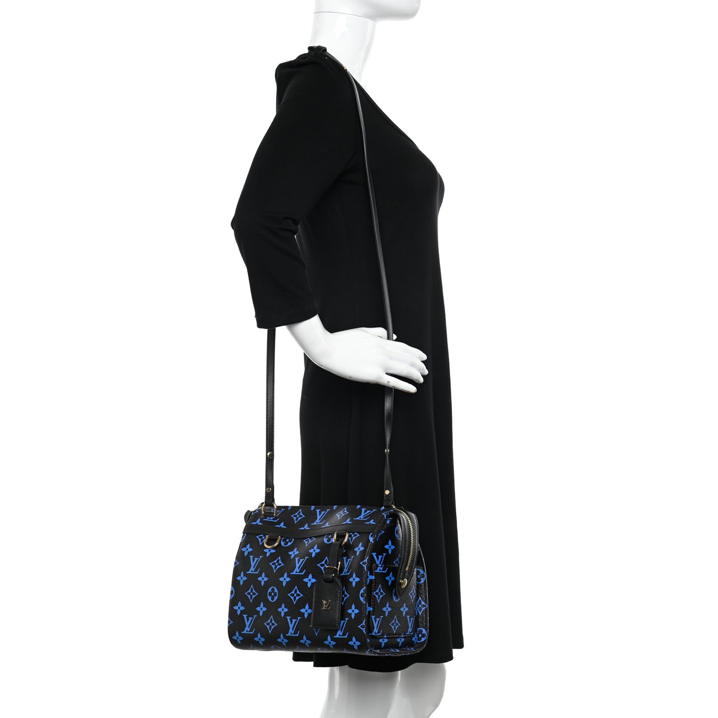 Colored Monogram Speedy Amazon PM Blue Black