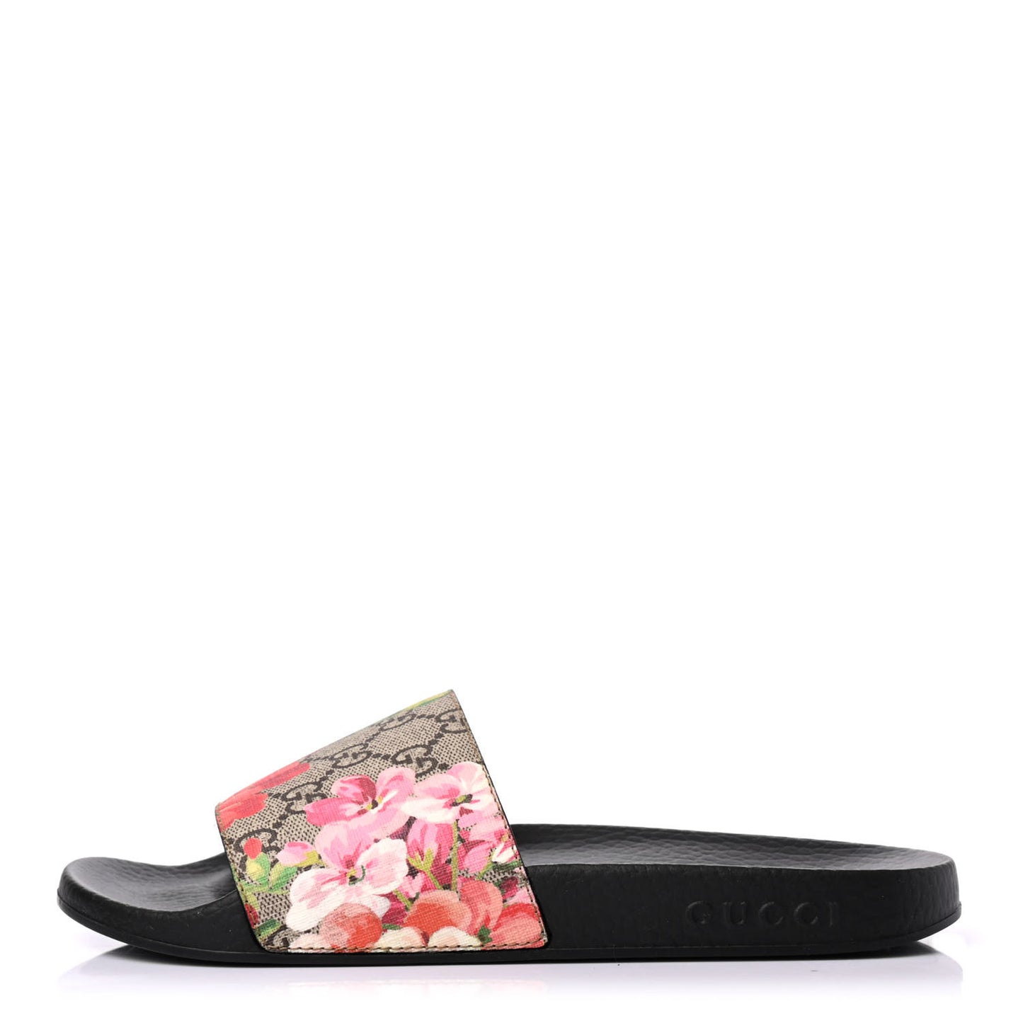 GG Supreme Monogram Blooms Slide Sandals 38 Beige Multicolor