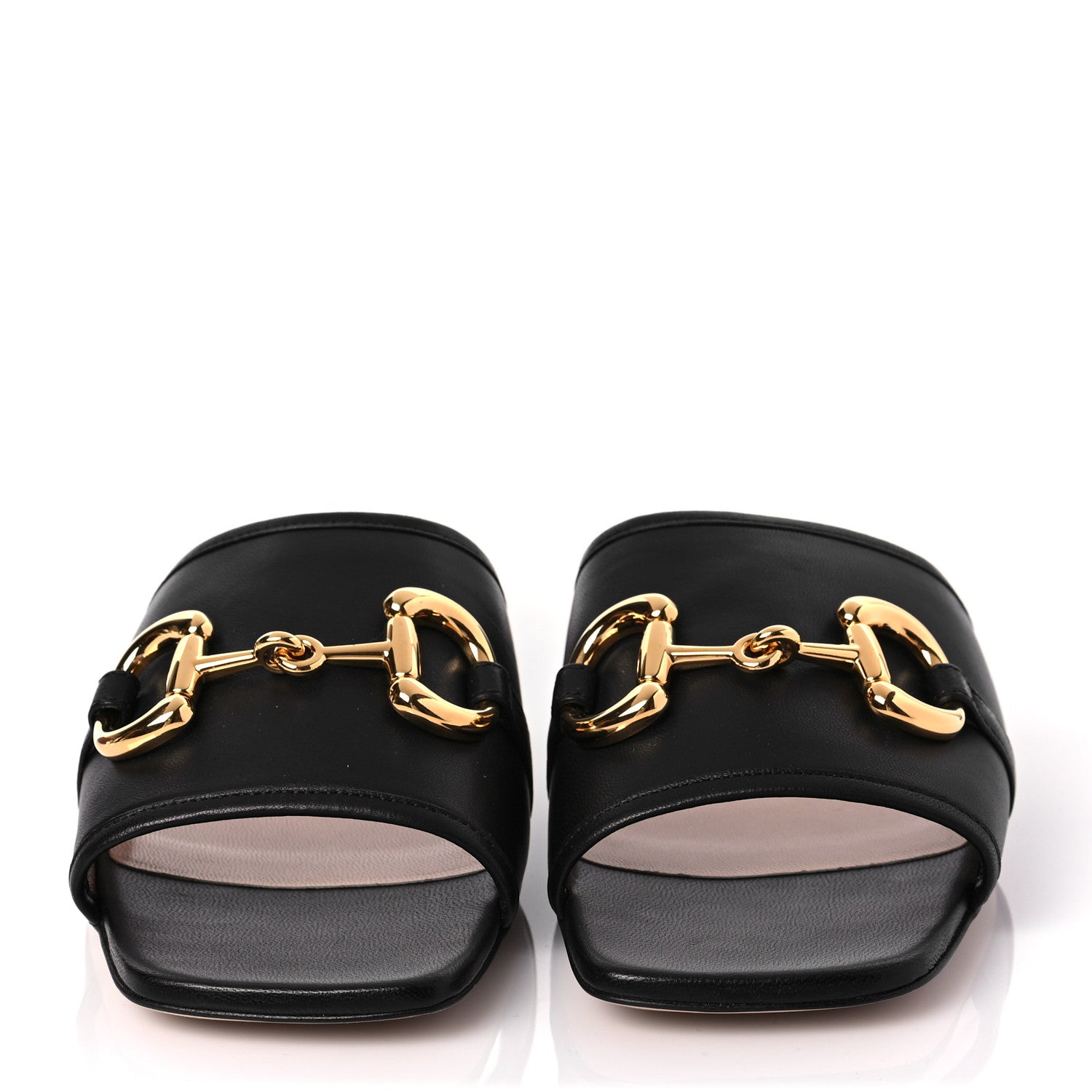 Gucci Nappa Horsebit Flat Slide Sandals 38 Black 2 of 8