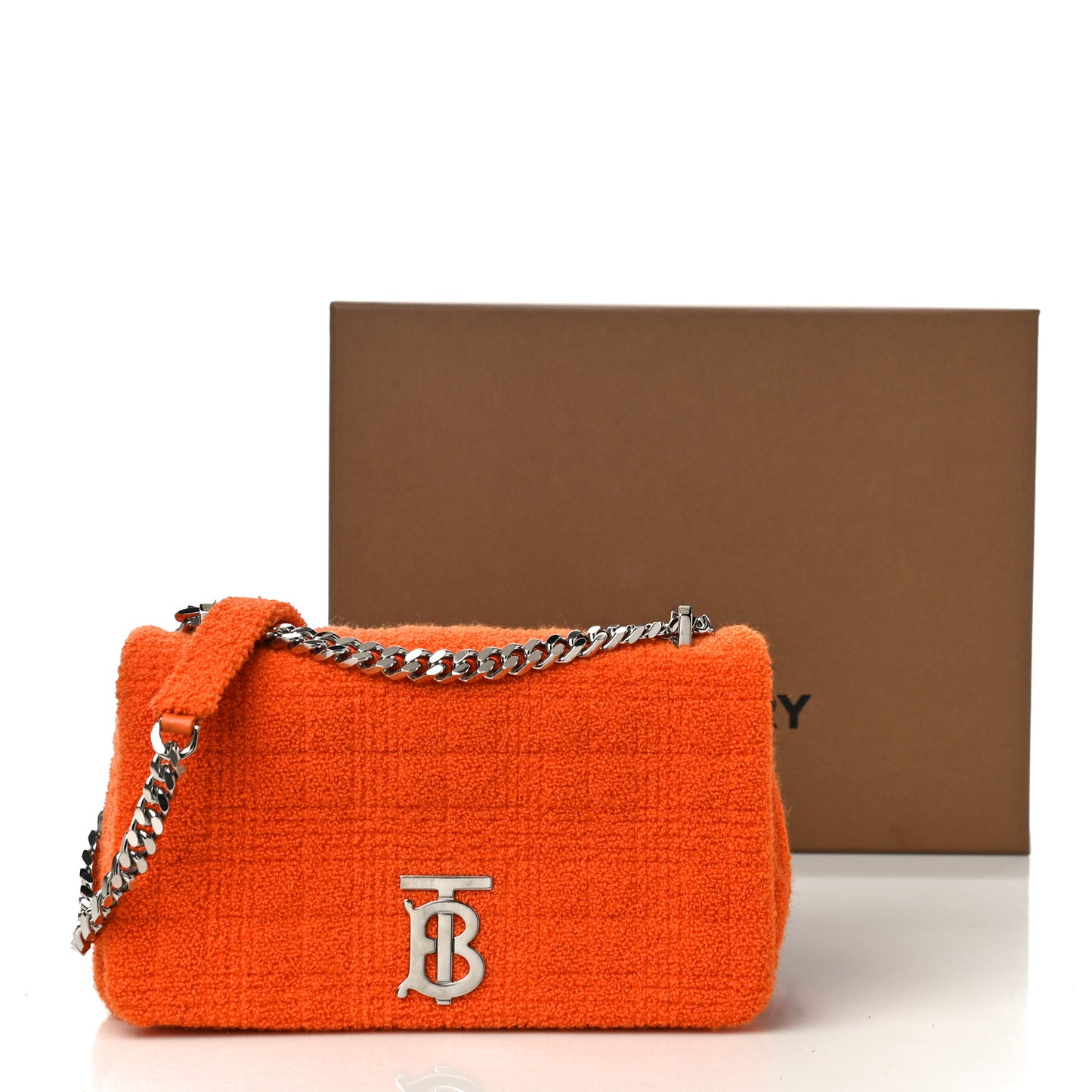 Cotton Terry Cloth Quilted Small Lola Bag Orange