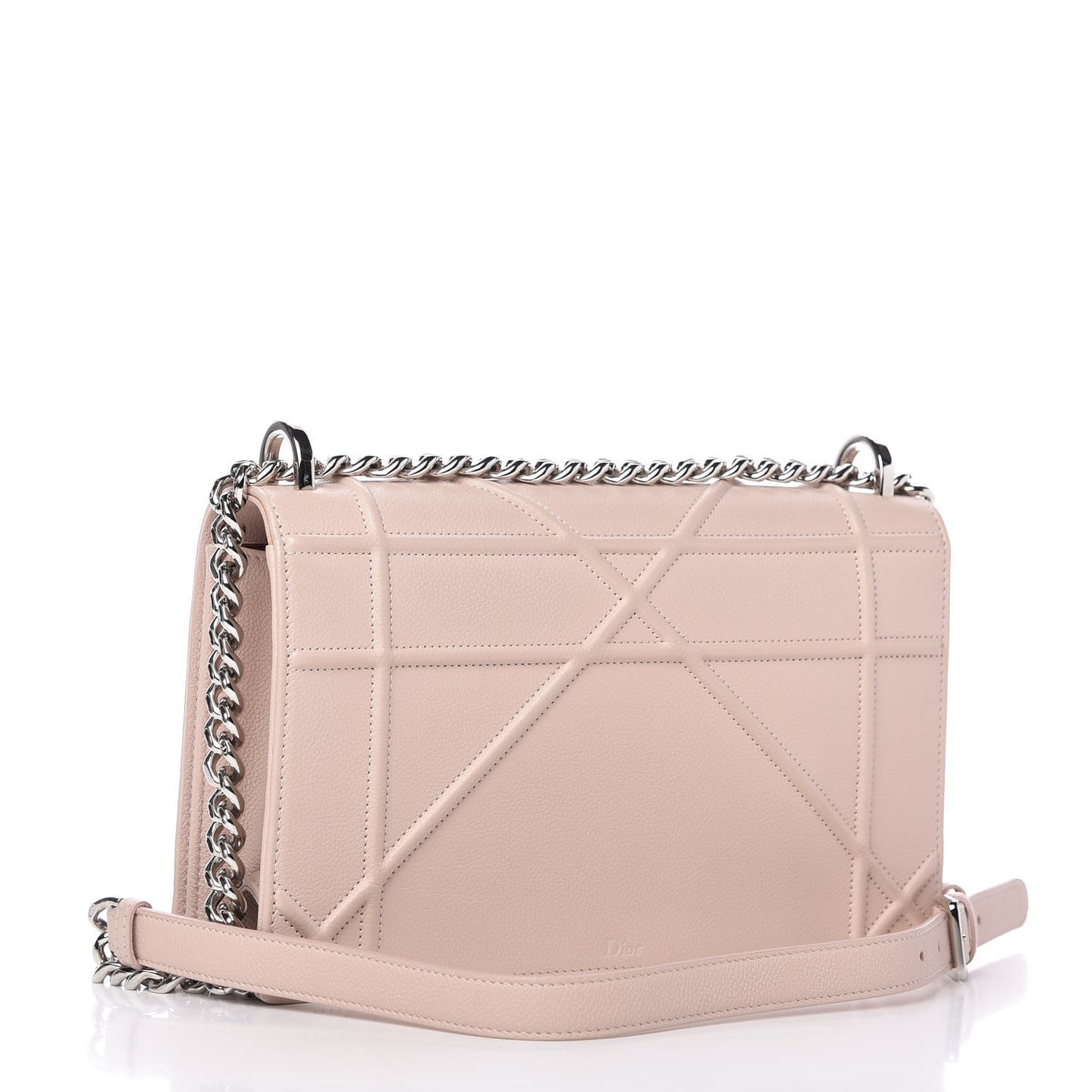 Grained Calfskin Cannage Medium Diorama Flap Bag Rose Poudre