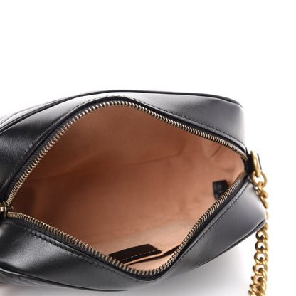 Gucci Calfskin Matelasse Small GG Marmont Chain Shoulder Bag Black 5 of 10