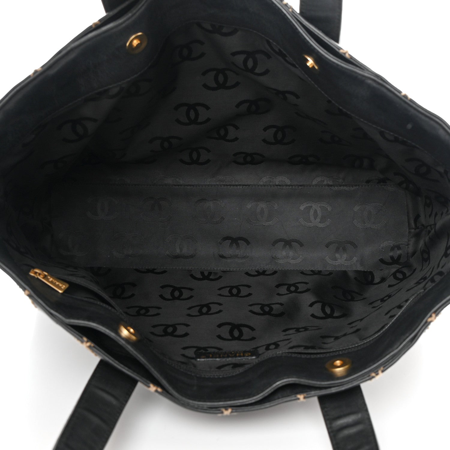 Chanel Calfskin Wild Stitch Large Tote Black 4 of 17