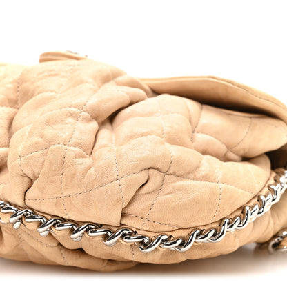Chanel Washed Lambskin Quilted Medium Chain Around Messenger Beige 10 of 10