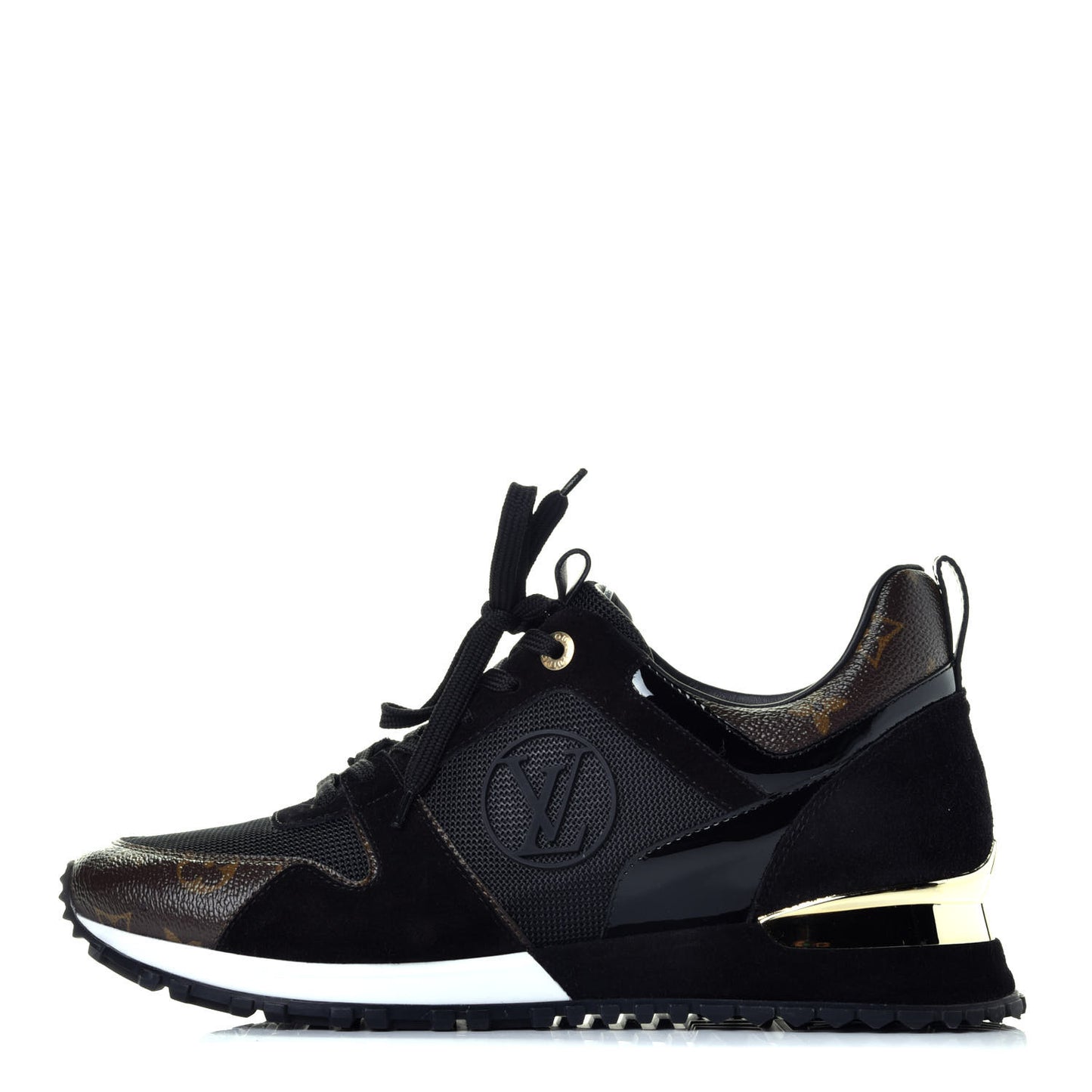 Suede Monogram Run Away Sneakers 42 Black