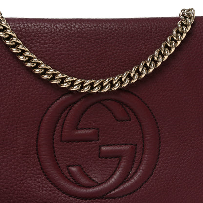 Gucci Pebbled Calfskin Medium Soho Flap Crossbody Peonia Flower 9 of 11