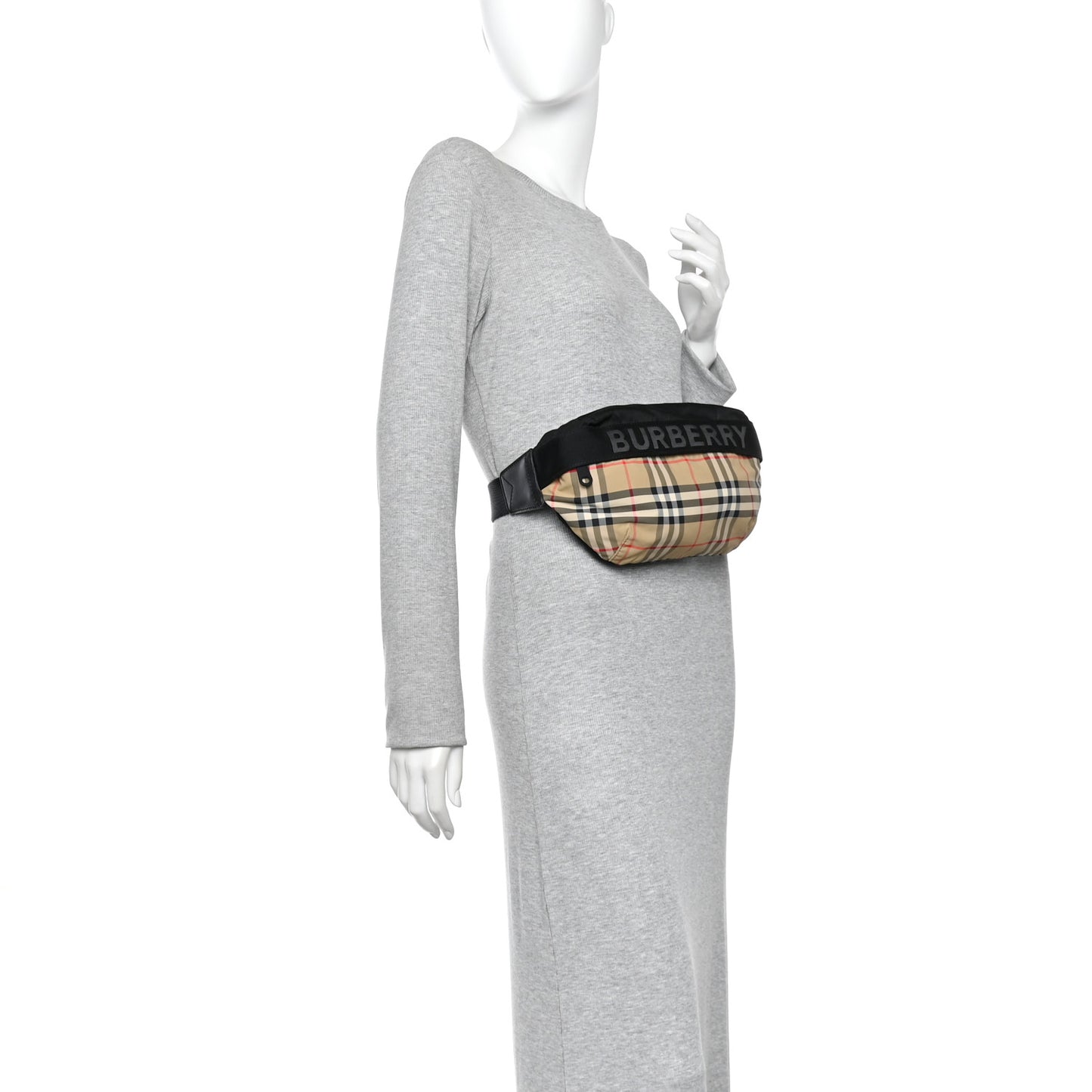 Nylon Vintage Check Sonny Bum Bag Archive Beige Black