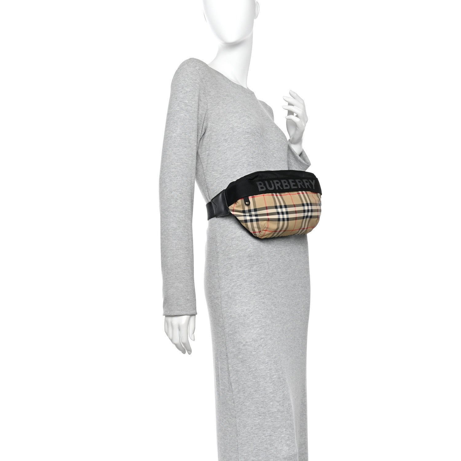Burberry Nylon Vintage Check Sonny Bum Bag Archive Beige Black 2 of 9