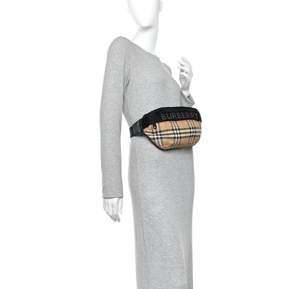 Burberry Nylon Vintage Check Sonny Bum Bag Archive Beige Black 2 of 9