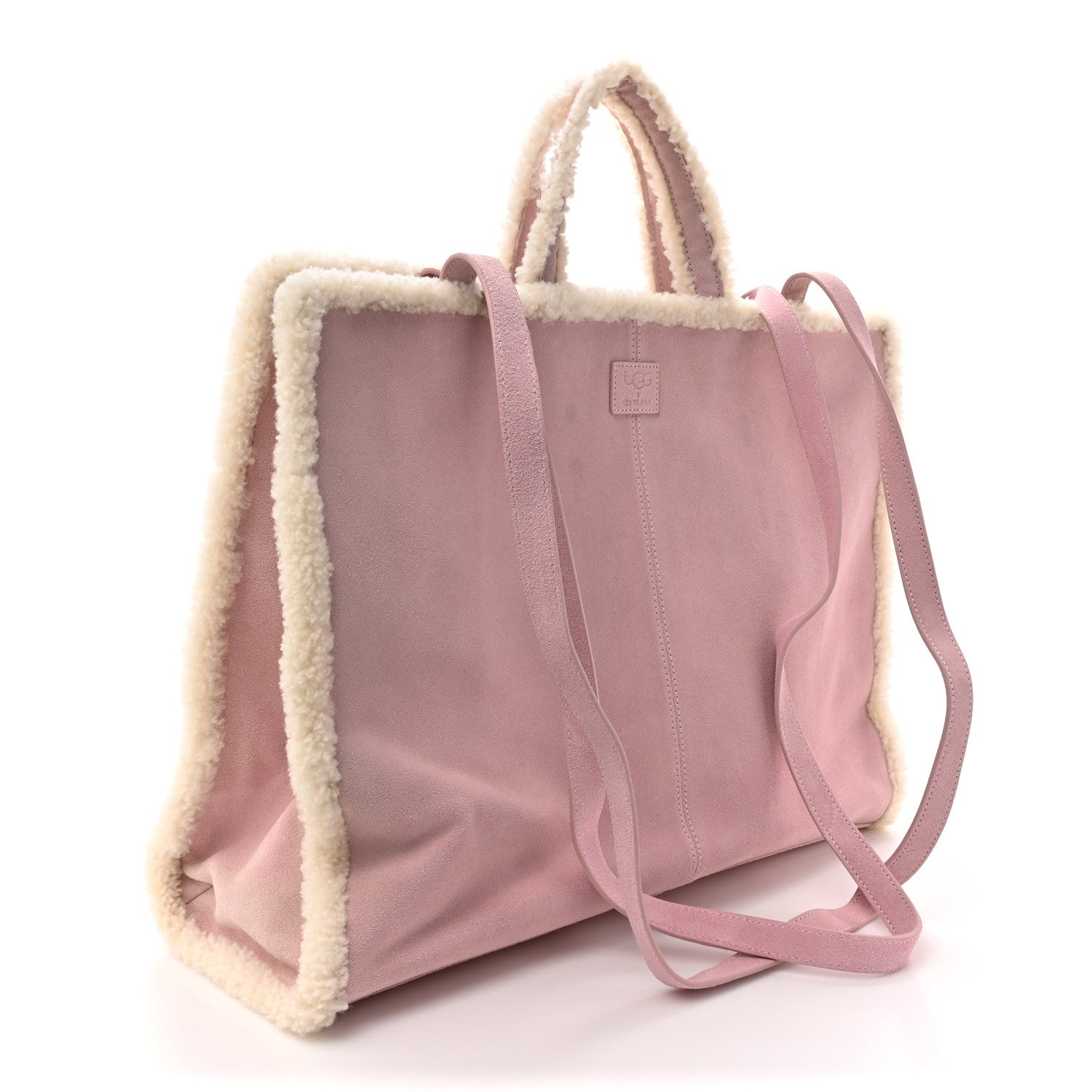 Telfar X UGG Suede Shearling Large Shopping Bag Pink 3 of 10