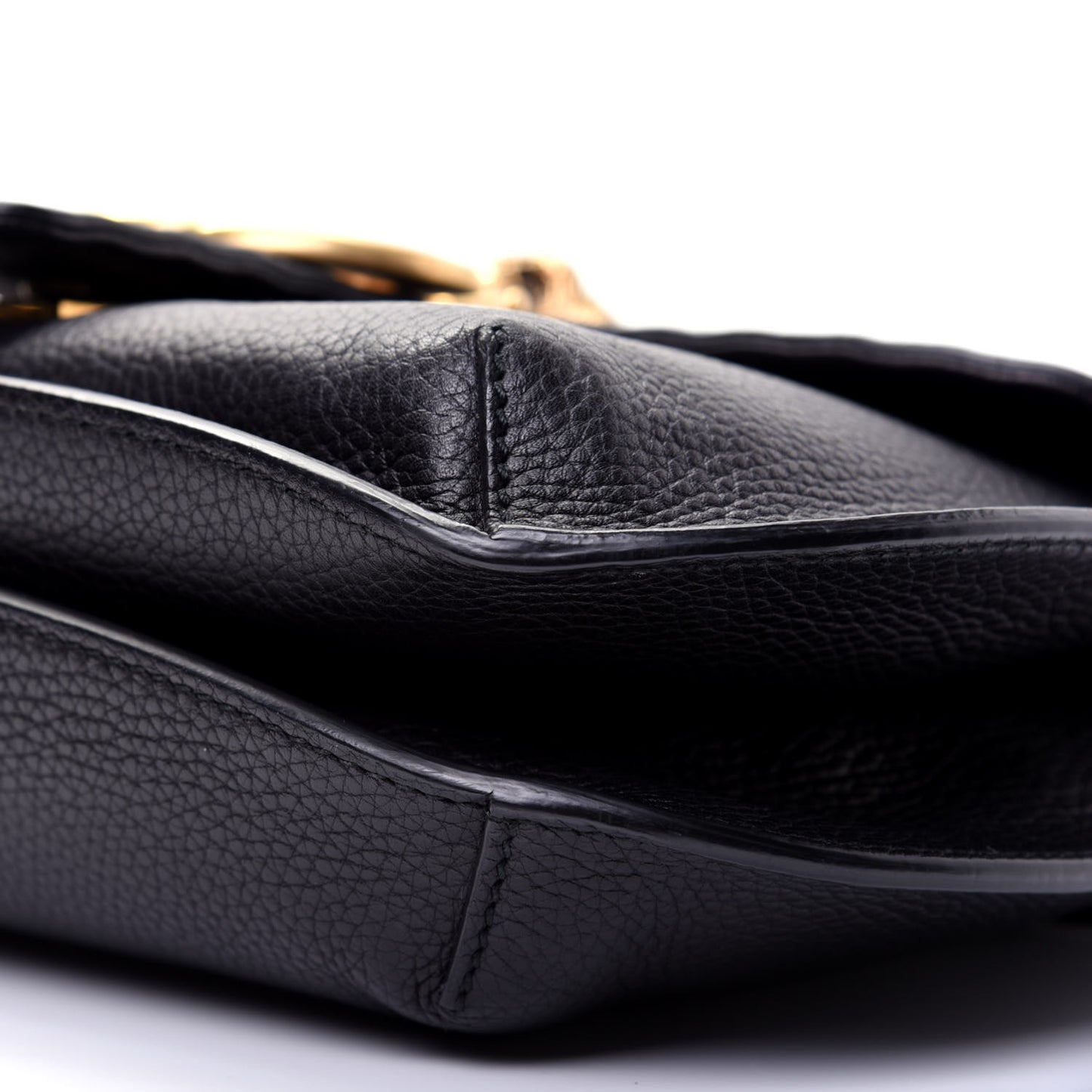 Cellarius Calfskin Feline GG Marmont Flap Shoulder Bag Black