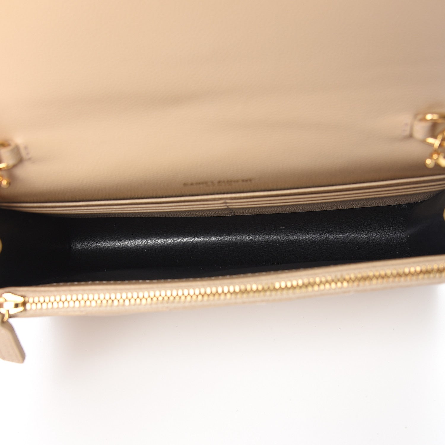 Saint Laurent Grain De Poudre Matelasse Chevron Monogram Envelope Chain Wallet Nude Powder 5 of 10