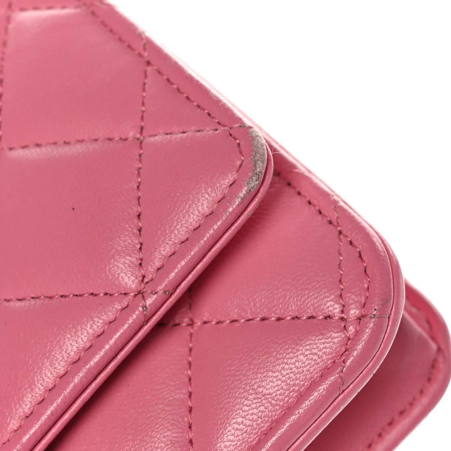 Chanel Lambskin Quilted Wallet On Chain WOC Pink 12 of 13