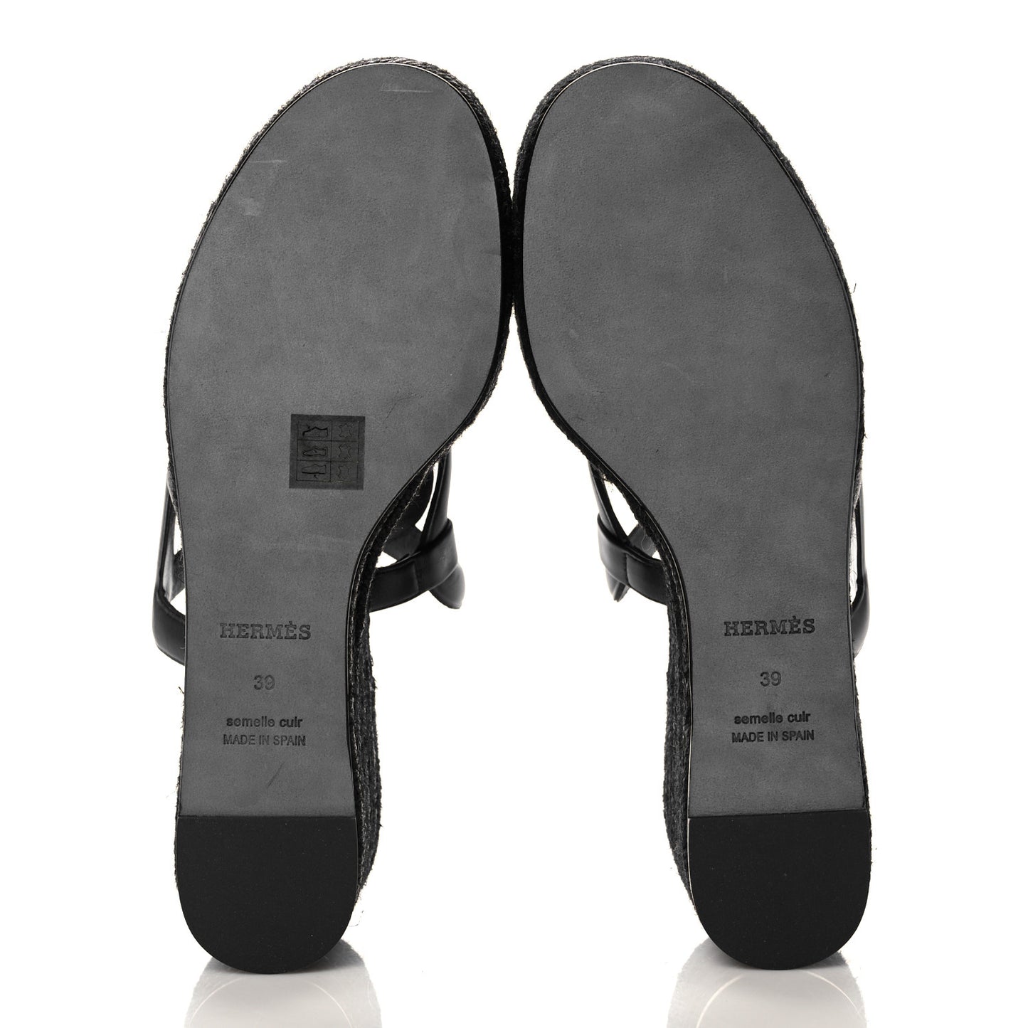 Nappa Ithea Espadrille Wedge Sandals 39 Black