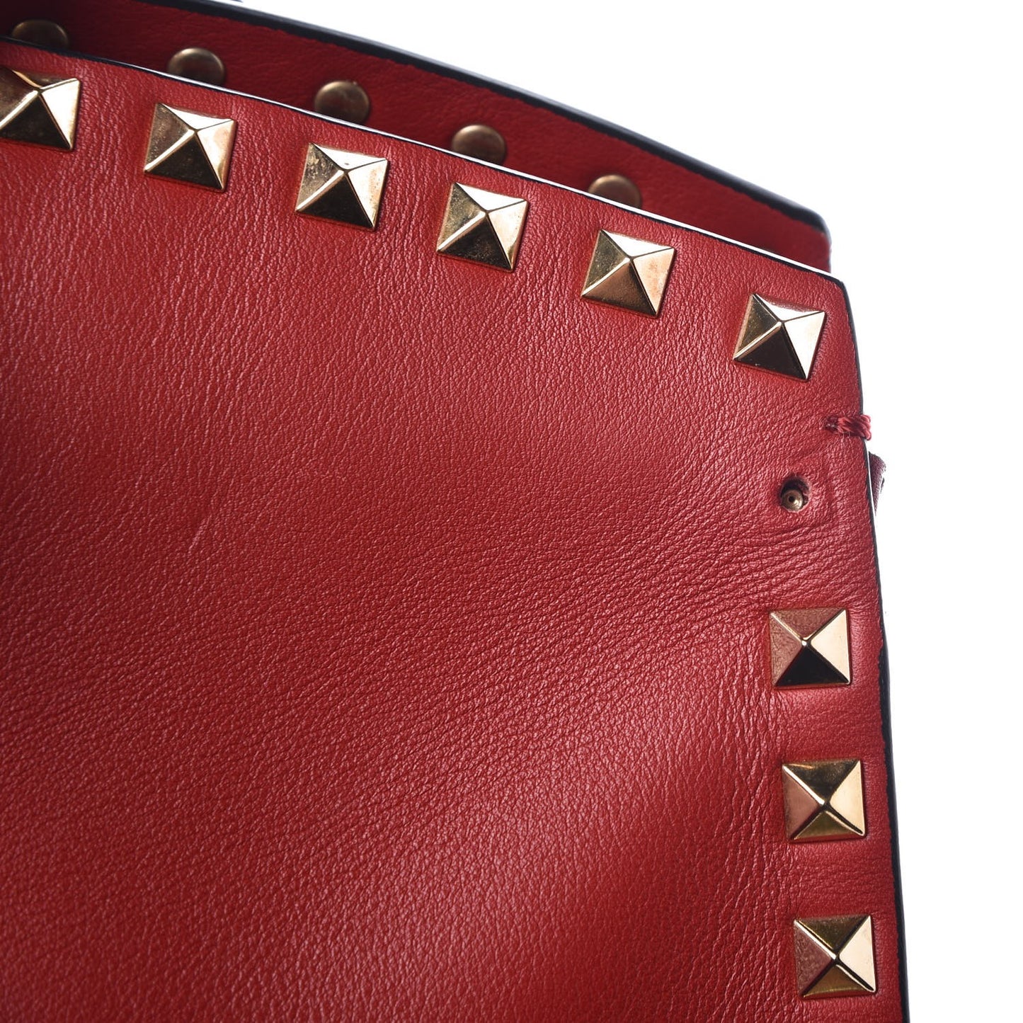 Vitello Rockstud Dome Shopper Rosso Valentino
