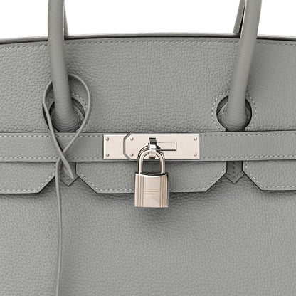Hermes Togo Bi-Color Birkin 35 Gris Mouette Bleu Agate 8 of 12